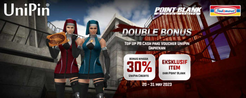 DOUBLE BONUS – Top Up PB Cash Pake Voucher UniPin, Dapatkan Bonus 30% dan Item Eksklusif dari Point Blank